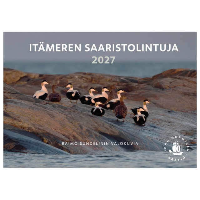 Seinäkalenteri 2027 Raimo Sundelinin saaristolintuja esittelevillä kuvilla